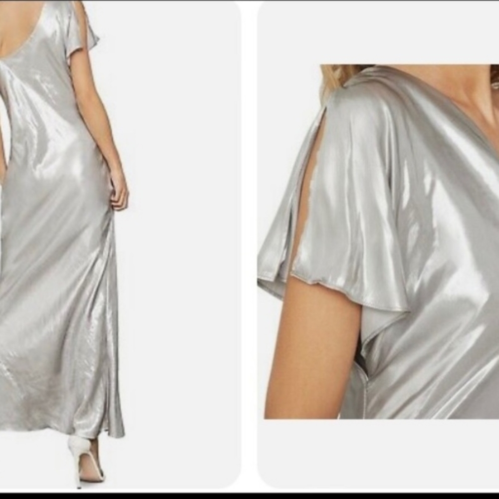 BCBG Paris Silver Maxi Dress